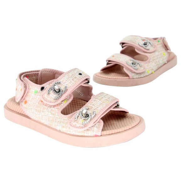 Chanel Quilted 35 Tweed Fabric Cc Dad Sandals CC-1109P-0017 - Picture 2 of 11